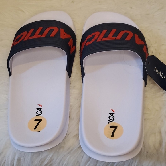 Nautica Alida Men/Women Slides Navy/Red Size 7 - Picture 2 of 7